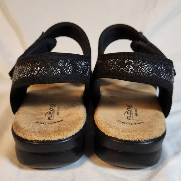 Flexus Anatomic By Spring Step Size 10 Black Metallic Made in Italy - Picture 4 of 11